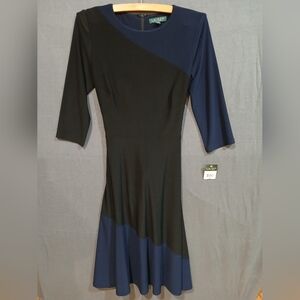 Lauren Ralph Lauren Dress Womens 12 Blue Black
